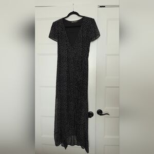 Crystal Doll Black Polka Dot Maxi Dress